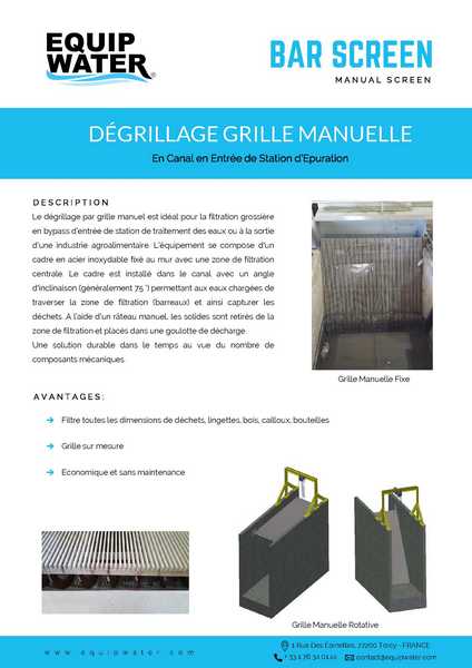 Manual Bar Screen Coarse Screen In Channel Equipwater