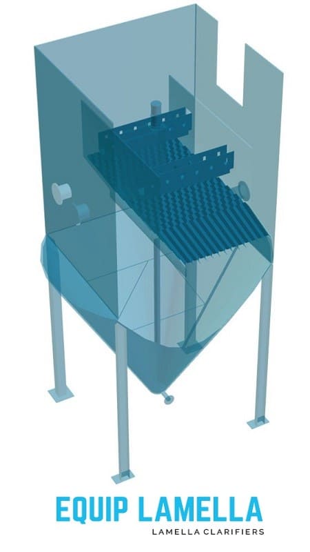 Integration of lamella in a decanter